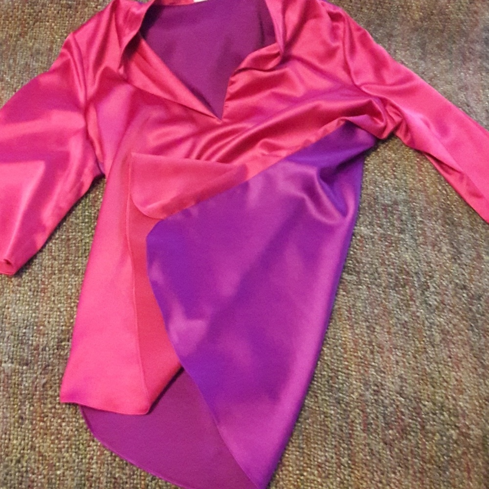 Tahari Two-Toned Silk Blouse